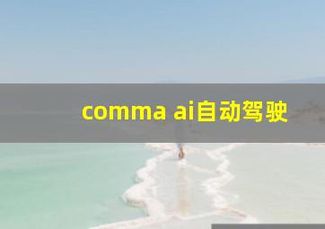 comma ai自动驾驶